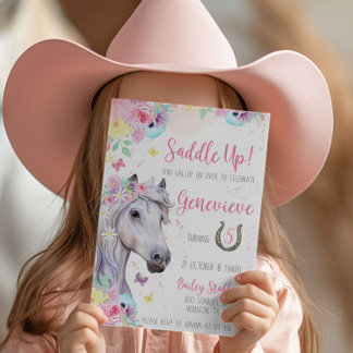 Birthday Einladung von Pferdeflora zu Mädchen