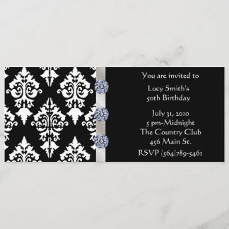 Birthday Einladung von Schwarz und Weiß Diamond