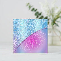 Birthday Einladungs-Flachkarte für Spitzen & Perle