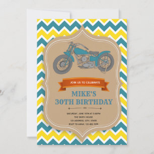 Birthday-Einladungskarte für Motorräder Einladung