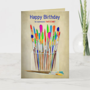 Birthday Einzigartige Künstlerbürsten für kreative Karte