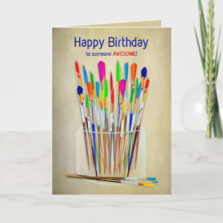 Birthday Einzigartige Künstlerbürsten für kreative Karte
