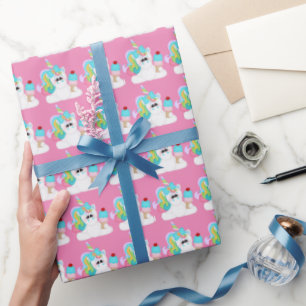 Birthday Eis Unicorn Girls Packpapier