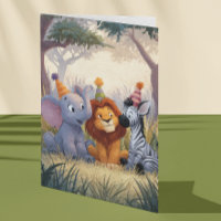 Birthday Elephant Lion Zebra