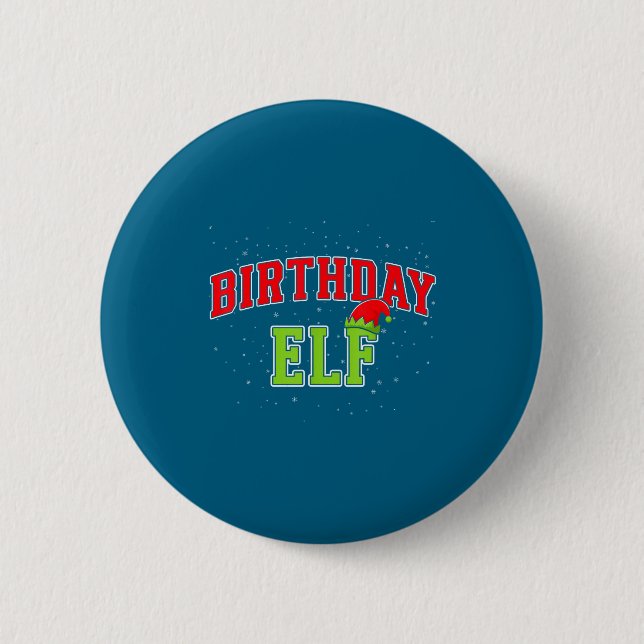 Birthday Elf Christmas Family Matching Group Xmas  Button (Vorderseite)