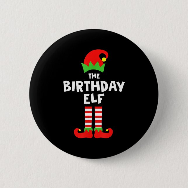 Birthday Elf Matching Group Family Holiday Christm Button (Vorderseite)