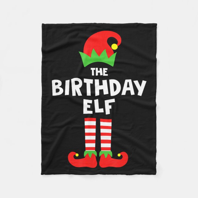 Birthday Elf Matching Group Family Holiday Christm Fleecedecke (Vorderseite)