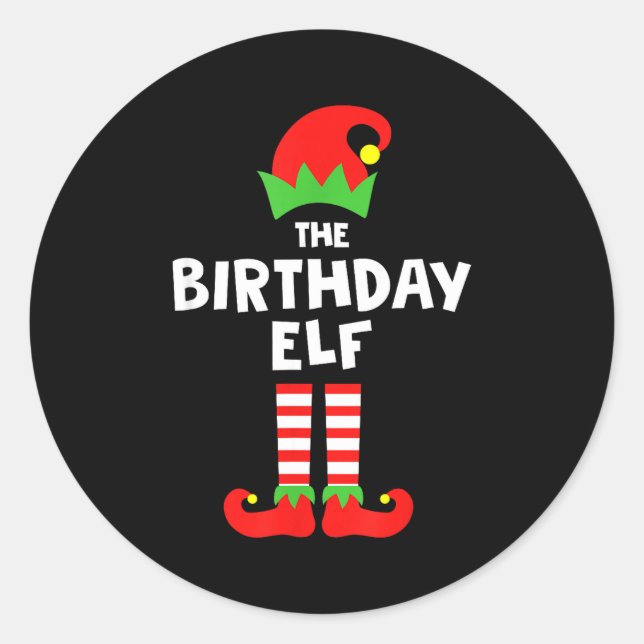 Birthday Elf Matching Group Family Holiday Christm Runder Aufkleber (Vorderseite)