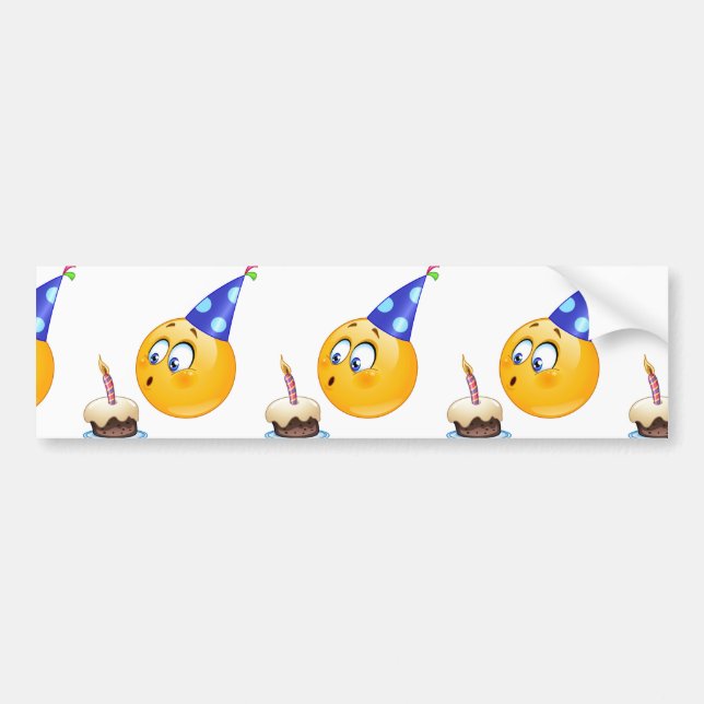 birthday emoji autoaufkleber (Vorne)
