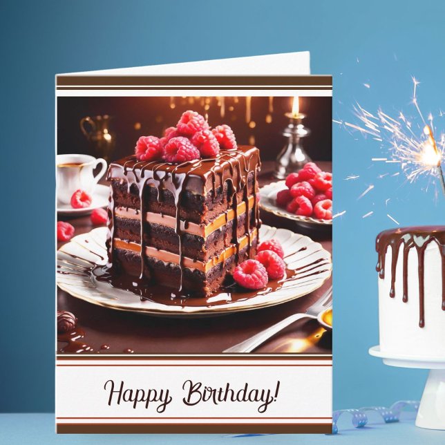 Birthday Epic Chocolate Caramel Cake Karte (Surprise your loved one with a card that's not just sweet but also deliciously tempting.)