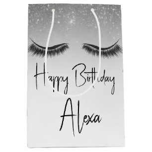 Birthday Eyelashes mit Glitzer Mittlere Geschenktüte