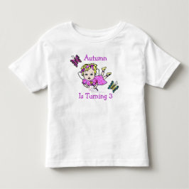 Birthday Fairy and Butterfells Age and Name Kleinkind T-shirt