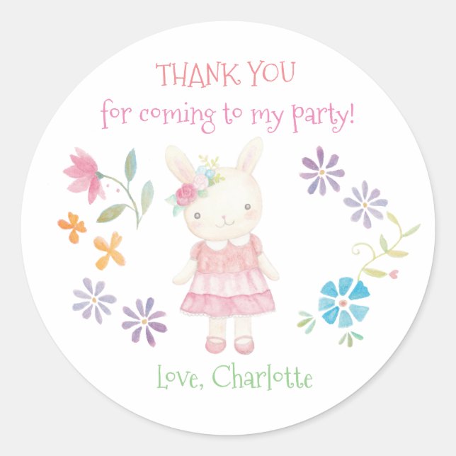 Birthday Favor Stickers Girl Birthday Favor Labels (Vorderseite)