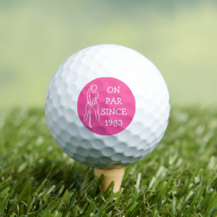 Birthday Female Golfer Funny 40. Happy Par Golfball