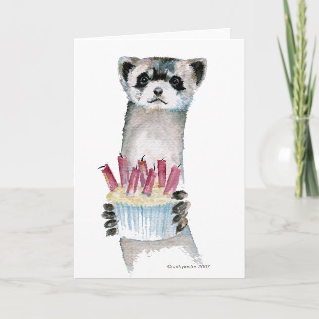 Birthday Ferret Karte (Vorderseite)