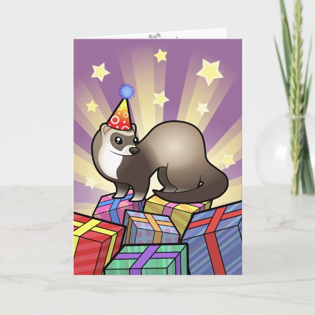 Birthday Ferret Karte (Vorderseite)