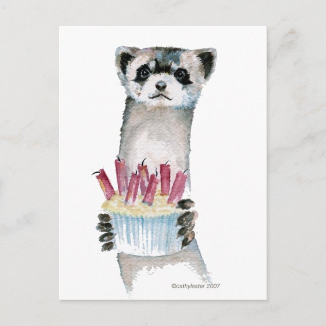 Birthday Ferret Postkarte (Vorderseite)