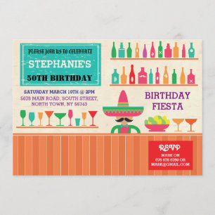 Birthday Fiesta Mexikanisches Party Bar Einladung