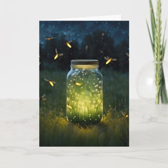 Birthday Firefly Jar Karte (Vorderseite)