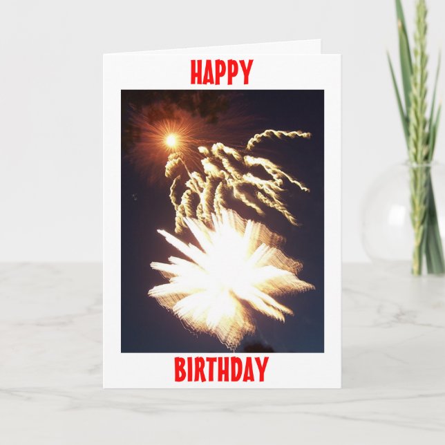 Birthday Fireworks Karte (Vorderseite)