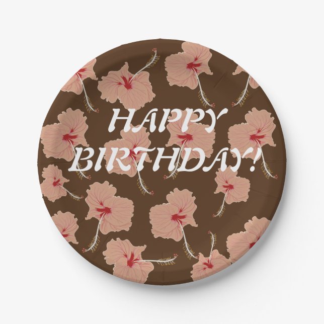 Birthday Floral Pappteller (Vorderseite)