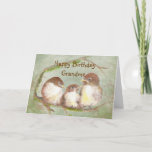 Birthday for Grandma Cute Sparrow Bird Family Karte<br><div class="desc">Watercolor Cuddling Sparrow Bird Family to wish your grandmother Happy Birthday</div>