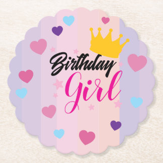 Birthday for little girls paper cloaster untersetzer
