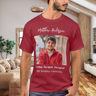 Birthday Foto man Mythos Legende Name Spaß Rot T-Shirt