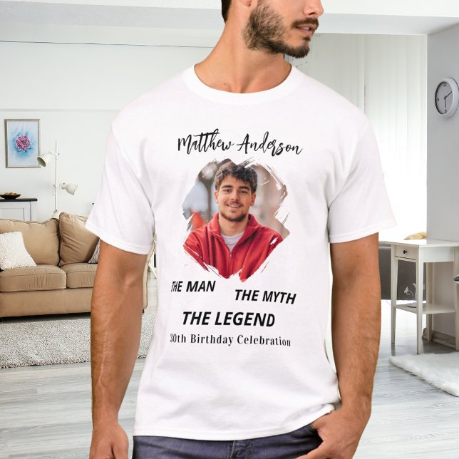 Birthday Foto man Mythos Legende Name Spaß T-Shirt (Von Creator hochgeladen)