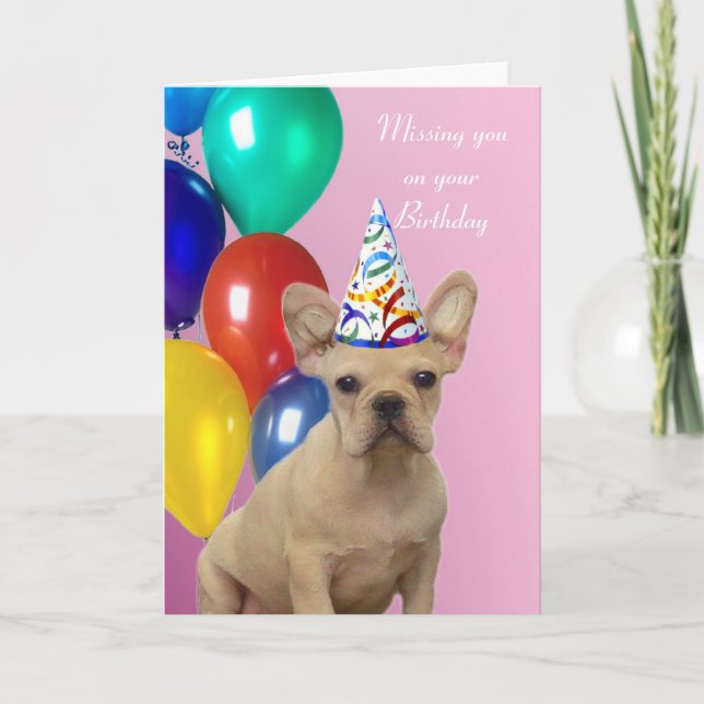 Birthday French Bulldog Karte (Vorderseite)