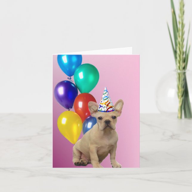 Birthday French Bulldog Karte (Vorderseite)