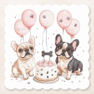 Birthday French Bulldogs Geburtstagstorte Untersetzer
