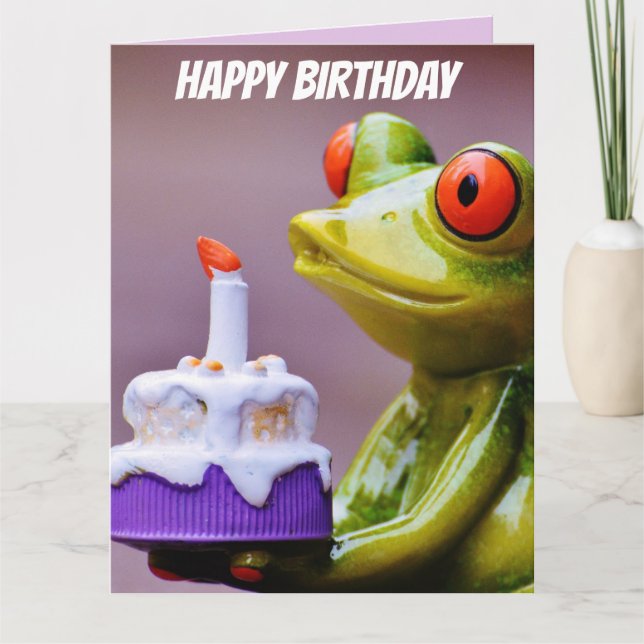 BIRTHDAY FROG FUNNY GREETING CARDS KARTE (Vorderseite)