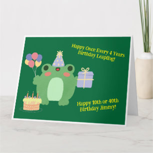 Birthday Frog Hat Balloons Cake Geschenkdesign Karte