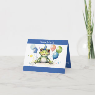 Birthday Frog mit Ballons Einladung