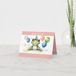 Birthday Frog mit Ballons Einladung