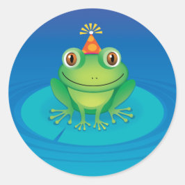 Birthday Frog Runder Aufkleber