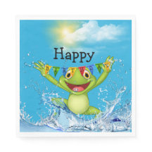 Birthday Frog springt aus dem Wasser