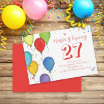 Birthday Fun Party Celebration Balloons Confetti  Einladung<br><div class="desc">Birthday balloons invitation. For kids, adults, or any year's birthday. Modern confetti and balloons can be used for surprise party invitations or any party. A fun start to your birthday party celebration. This design features birthday party simple modern cute, colorful balloon confetti with whimsical, trendy stylish calligraphy script text, whimsical...</div>