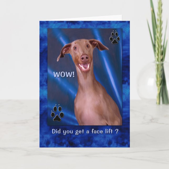Birthday Funny Doberman Dog Painting Karte (Vorderseite)