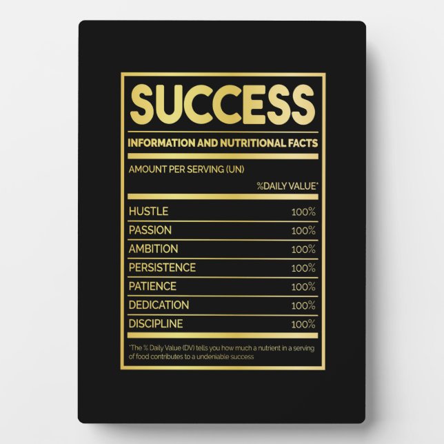 Birthday Gift Success Nutritional Facts Fotoplatte (Vorderseite)