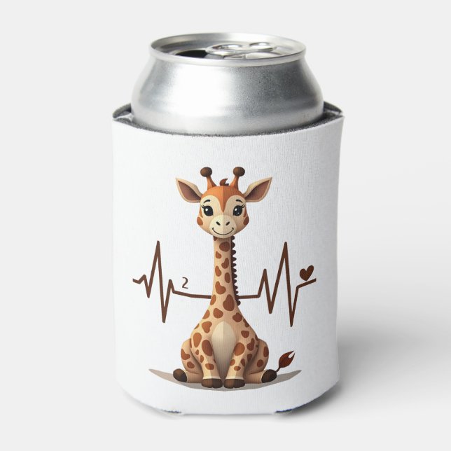 Birthday Giraffe Heartbeat Shirt for Woman Man Kid Dosenkühler (Kanne Vorderseite)