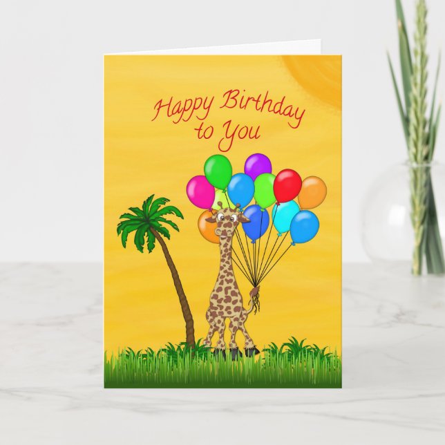 Birthday Giraffe Karte (Vorderseite)