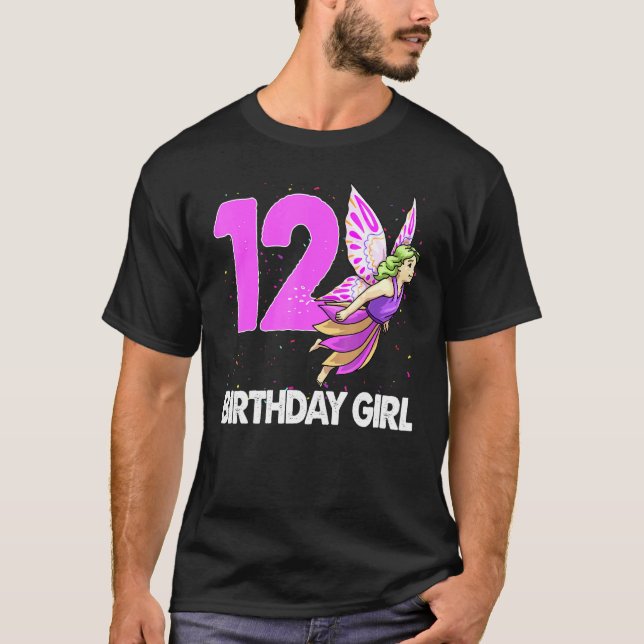 Birthday Girl 12 Womens Fairy Liebe T-Shirts Gebur (Vorderseite)