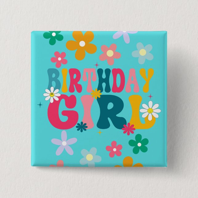 Birthday Girl 2" Platz Button (Vorderseite)