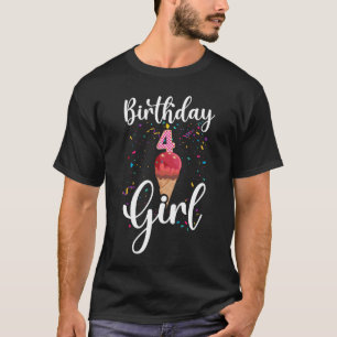 Birthday Girl 4. Party Cake CAndle Dessert Tooth T-Shirt