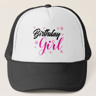 Birthday Girl auf einem Trucker Hat Truckerkappe