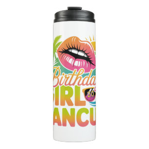 Birthday Girl Cancun 2026 Tropischer Urlaubstrip Thermosbecher