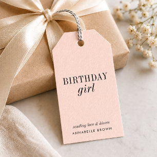 Birthday Girl   Einfache Rosa Weibchen Mädchen Geschenkanhänger