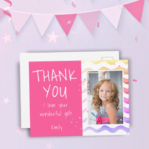 Birthday Girl Foto Vielen Dank Postkarte